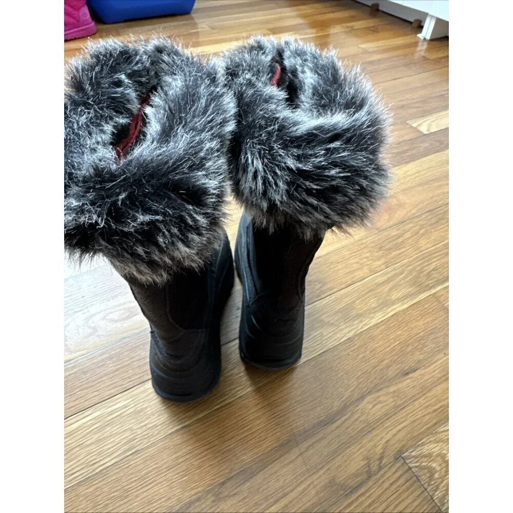 Kamik Girl's Snowgypsy Waterproof Faux Fur Lined Winter Snow Boots Size 2
